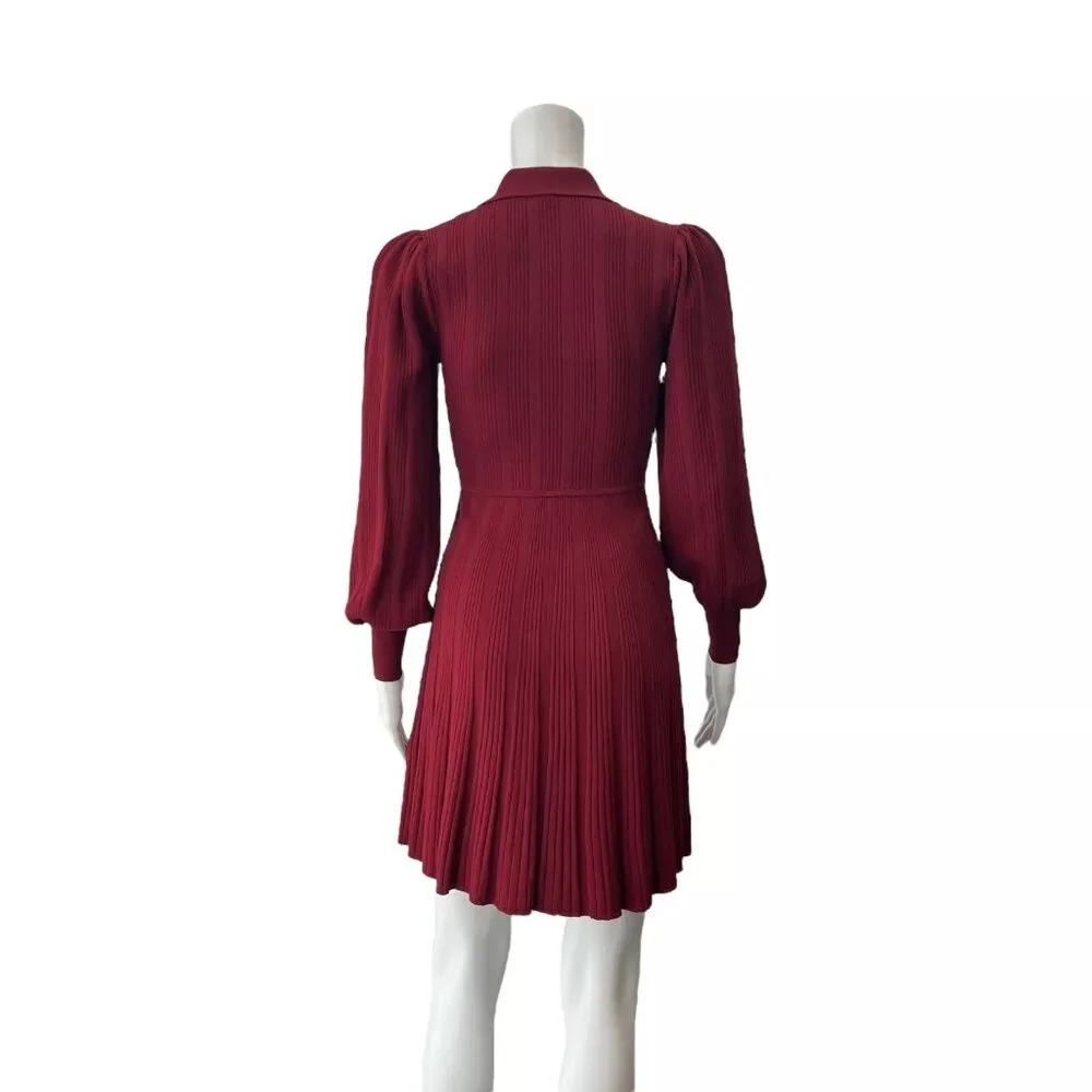 Sandro Burgundy Mini Dress - Picture 11 of 16
